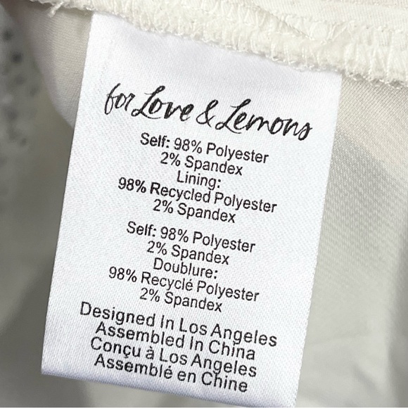 For Love & Lemons Clarisse Mini Dress Black & White Dot Size XS - Picture 6 of 7